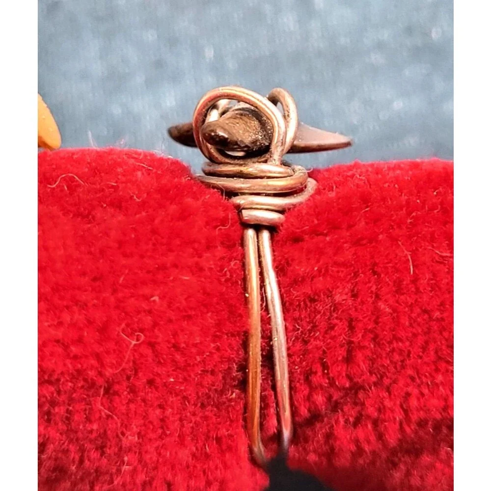 Wire Wrapped Ocean Shark Tooth Ring Handmade Dainty Beach Ring